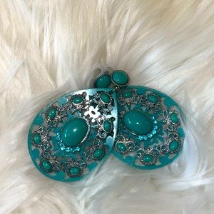 Large Pierced teardrop dangle earrings